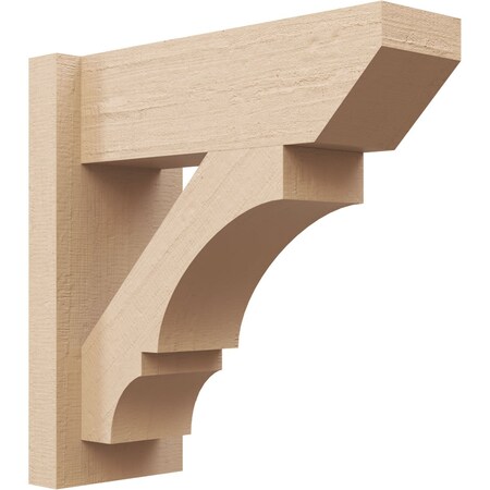 Ekena Millwork 5 1/2-in W x 14-in D x 14-in H Balboa Slat Rough Cedar Woodgrain TimberThane Outlooker, Primed Tan OUTUR055X14X14BOA24RCPR